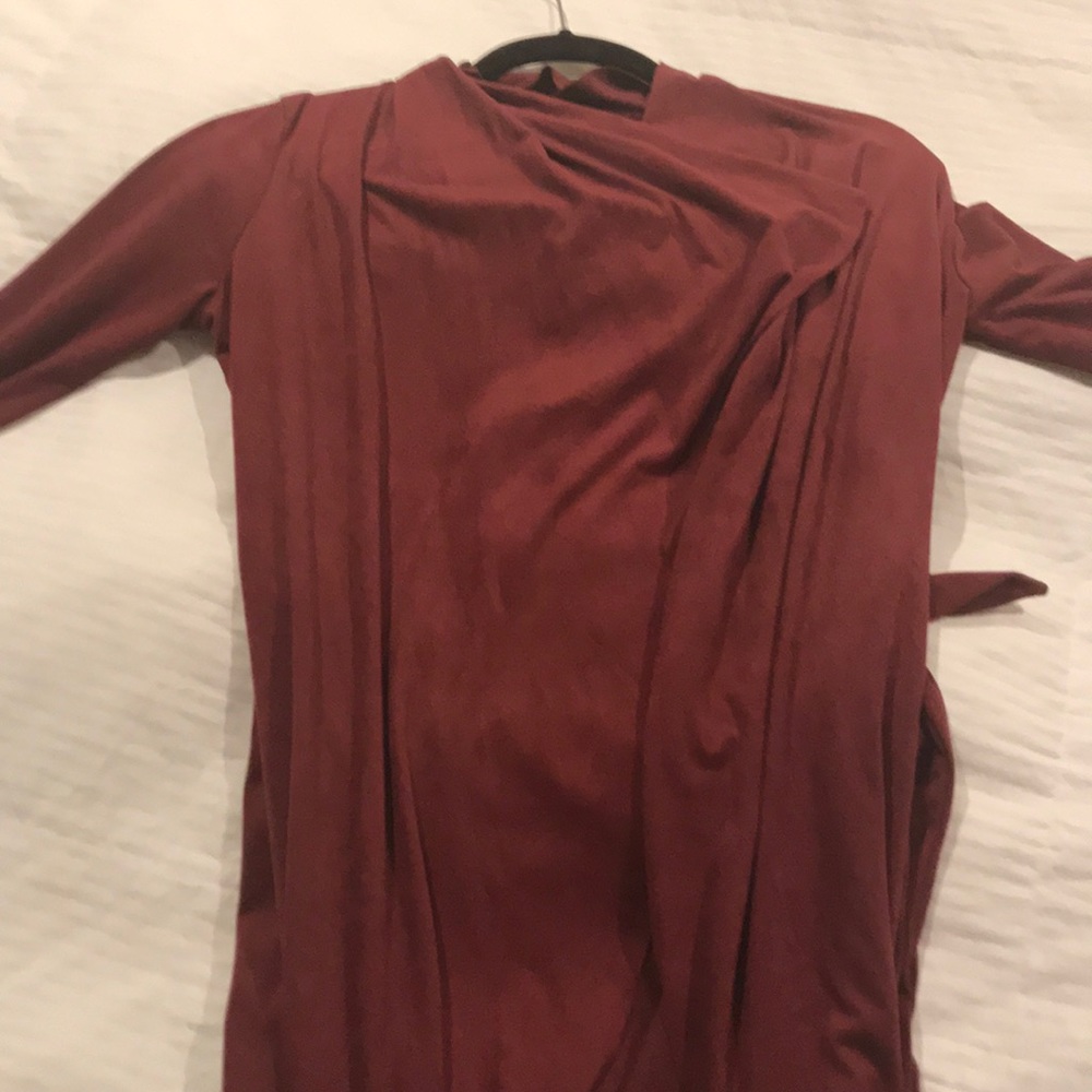 Burgundy velvet feeling wrap